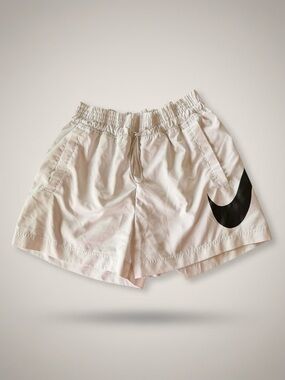 Nike White Athletic Shorts Womens Medium Swoosh Lounge Running Shorts